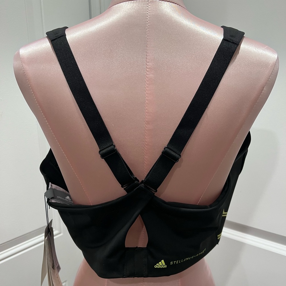 NWT ADIDAS by STELLA McCARTNEY TruePace Sports Bra High Support Black XLDD - Picture 7 of 16